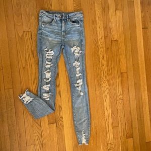 American Eagle High-rise ripped Skinny Jeans (extra long)